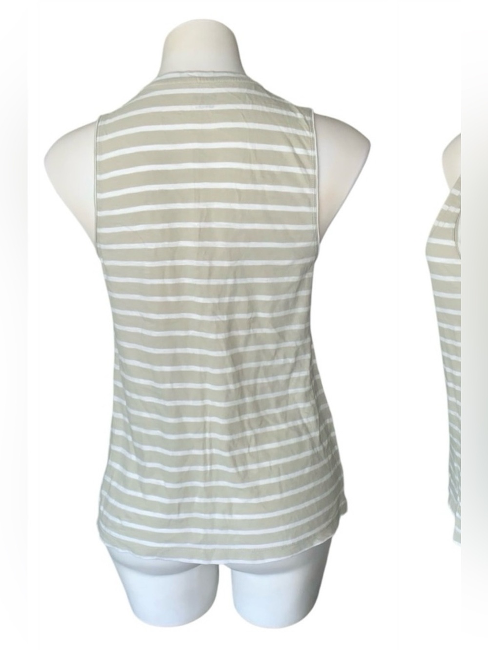 Madewell Neutral Striped Colorblock Tank Top V-Neck - Picture 5 of 6